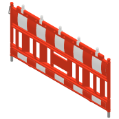 Schake EURO2 | panel fence | type NOX ORANGE | with lamp adapter | film RA1/A | Barrier body color: red